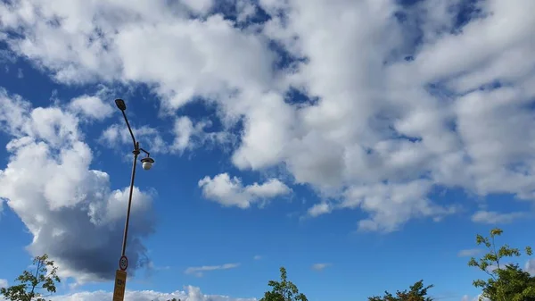 Prachtig Blauw Uitzicht Lucht Met Wolken — Stockfoto