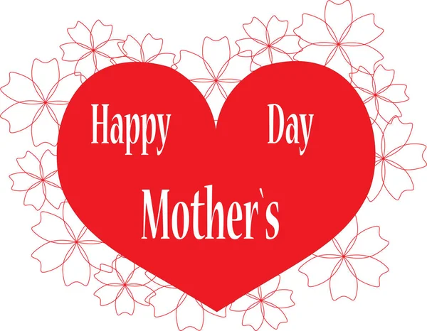 Cartão Dia Das Mães Com Texto Flores — Fotografia de Stock