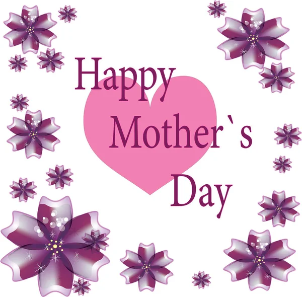 Mothers Day Card Text Flowers — Stock Photo, Image