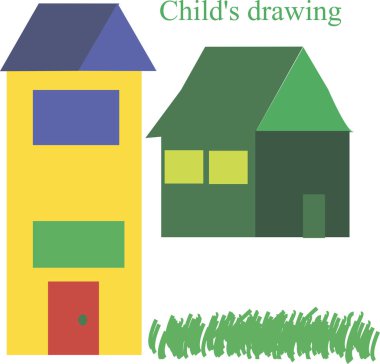 Çocuk çizimi. Çocuk çizimi Illustration. kopya alanını izole etme