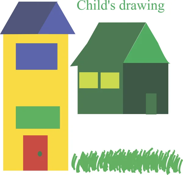Disegno Bambini Illustrazione Disegno Kidish Isolare Spazio Copia — Foto Stock