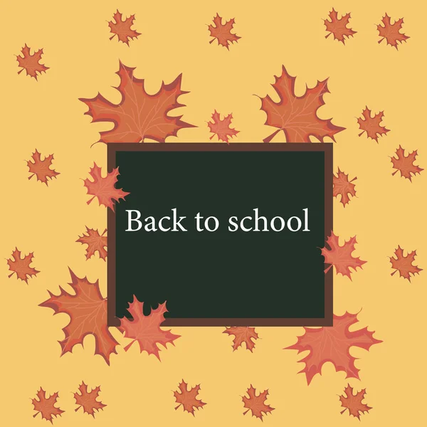 Back School Blackboard Leaves Education Concept Your Advertising Brochure Vector — Stock Photo, Image