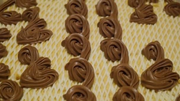 Cake Achtergrond Close Achtergrond Van Chocoladetaart Verse Chocolade Cake Achtergrond — Stockvideo