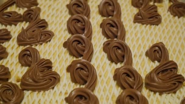 Kek Arkaplanı Çikolatalı Pastanın Arka Planını Kapat Taze Çikolatalı Pasta — Stok video
