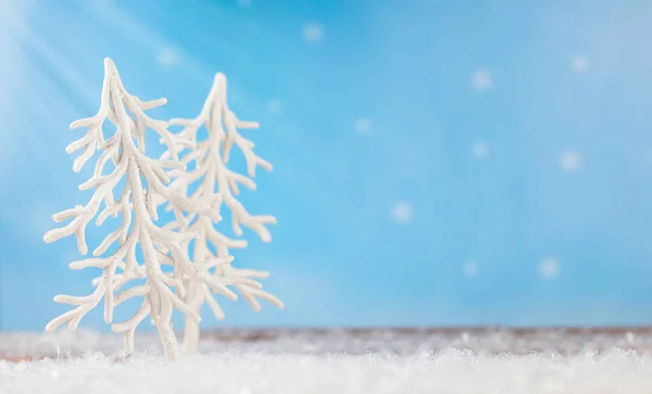 Weihnachten Winter Verschneiten Hintergrund Mit Tannenbäumen Weihnachtskarte Weihnachten Hintergrund Freiraum — Stockfoto