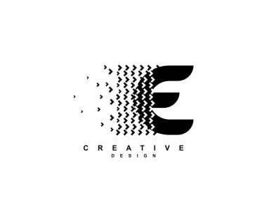 modaya uygun modern logosu ile yaratıcı tipografi harf E