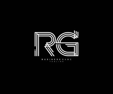 modaya uygun modern logo yaratıcı tipografi harflerle Rg