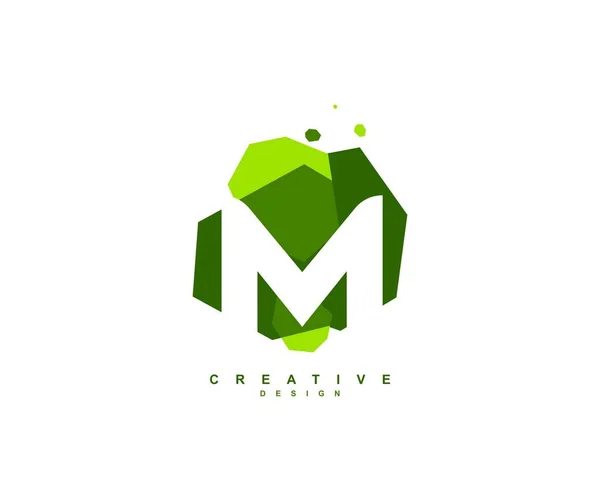 Modny Nowoczesny Logo Creative Typografia Litery Zielony Prostokąt Geometryczne Wzornictwo — Wektor stockowy
