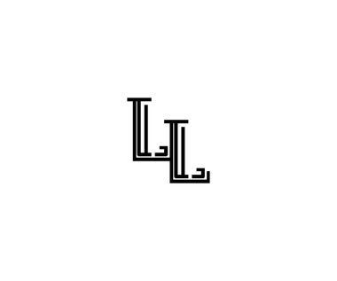 ilk harf Ll bağlantılı monogram ile minimalist doğrusal logo