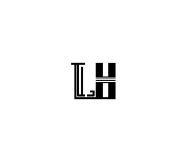 ilk harf Lh bağlantılı monogram ile minimalist doğrusal logo