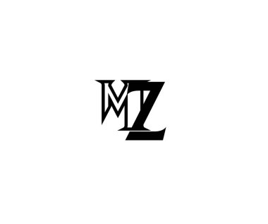 ilk harf Mz bağlantılı monogram ile minimalist doğrusal logo