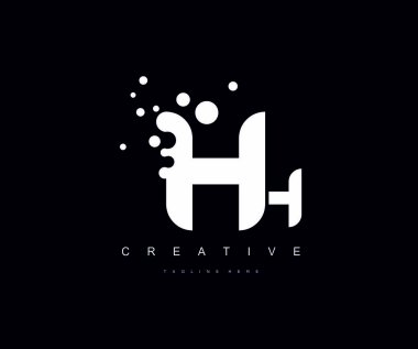 Noktalar teması, yaratıcı tipografi ile Monogram logo Hh mektuplar 
