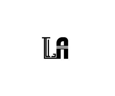 ilk harf La bağlantılı monogram ile minimalist doğrusal logo 
