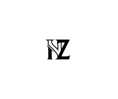 ilk harf Nz bağlantılı monogram ile minimalist doğrusal logo 