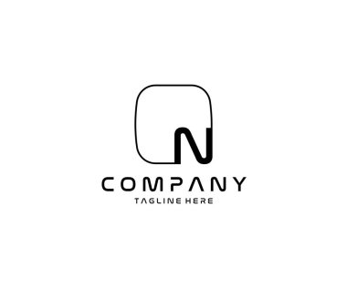 Fütüristik modern logo tasarımı, yaratıcı tipografi harf N