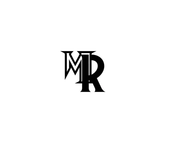 Logotipo Linear Minimalista Com Monograma Vinculado Letras Iniciais — Vetor de Stock
