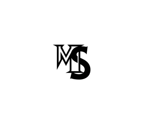 Logo Linéaire Minimaliste Avec Monogramme Lié Des Lettres Initiales — Image vectorielle