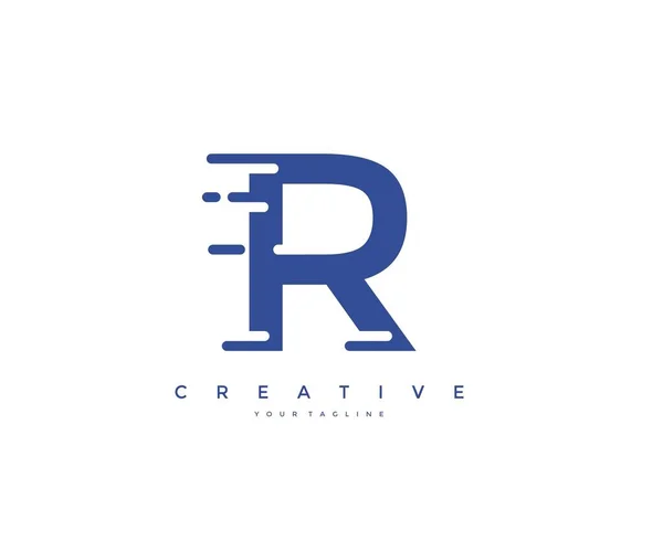 Trendiga Moderna Logotyp Med Hastighet Element Design Kreativ Typografi Bokstaven — Stock vektor