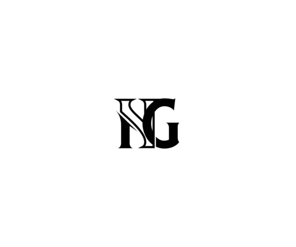 Logotipo Lineal Minimalista Con Monograma Enlazado Letras Iniciales — Vector de stock