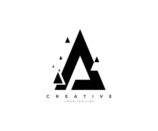 Logo Triangulaire Minimaliste Créatif Avec Lettre — Image vectorielle