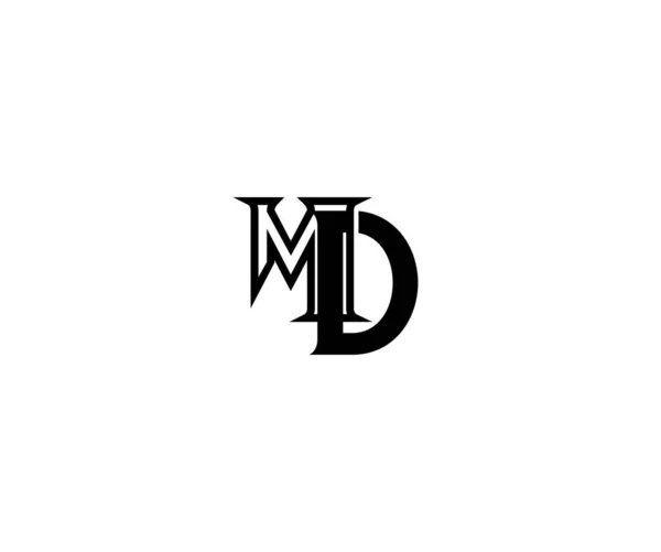 Ilk Harf Bağlantılı Monogram Ile Minimalist Doğrusal Logo — Stok Vektör