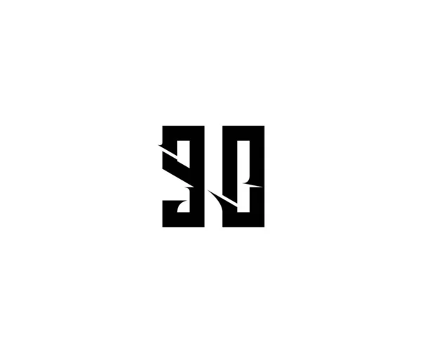 Soyut Tipografi Sayı Stilize Tipyüz Monogram Logotipi — Stok Vektör