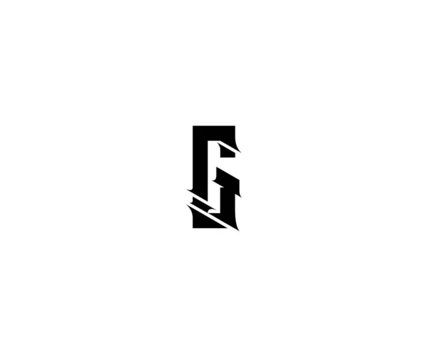 Tipografia Lettera Iniziale Stylzed Typeface Monogram Logotipo — Vettoriale Stock