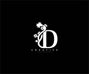 D harfi lüks dekoratif çiçek süsmonogram logosu