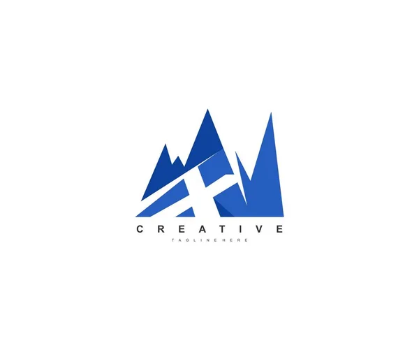 Letra Creativa Moderna Montaña Logo Diseño — Vector de stock