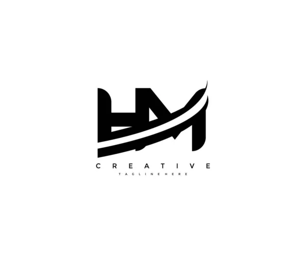 Letter Creative Modern Monogram Svart Swoosh Design Logo Typ — Stock vektor