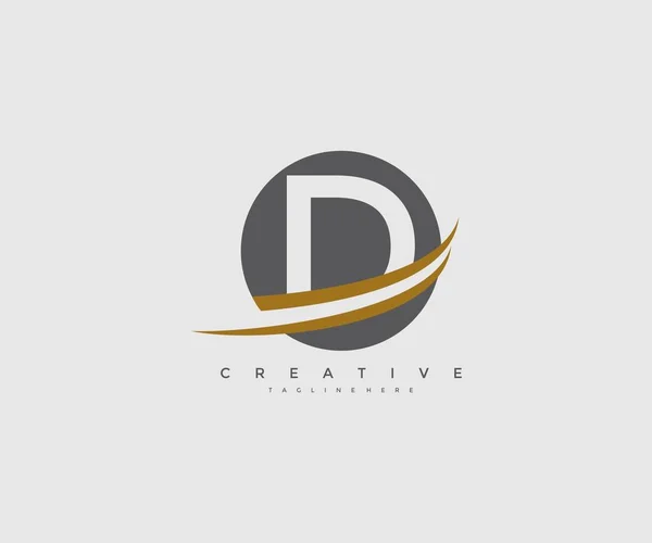 Litera Circle Kreatywny Nowoczesny Monogram Elegant Logo Swoosh — Wektor stockowy