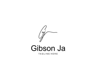 Kaligrafi İmza Mektup Gj Logotipi