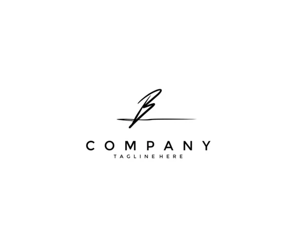 Assinatura Mão Carta Logotipo — Vetor de Stock
