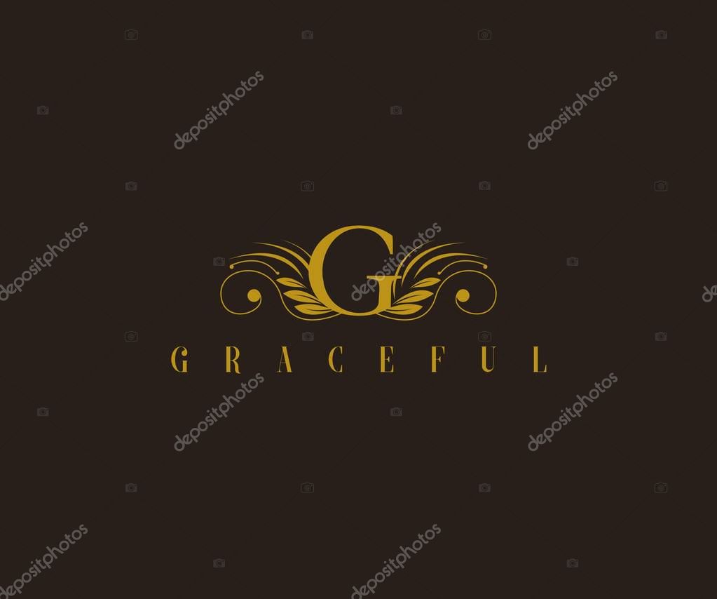 G Letter Floral Elegant Graceful Ornament Logo