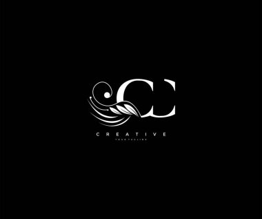 İlk Cc harfi lüks güzellik süs monogram logosu gelişir