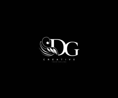 İlk Dg harfi lüks güzellik süs monogram logosu gelişir