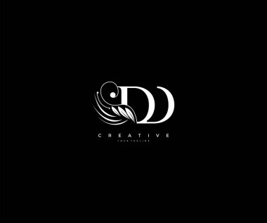 İlk Dd harfi lüks güzellik süs monogram logosu gelişir
