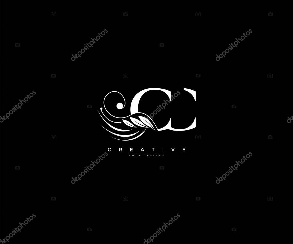 Initial CC letter luxury beauty flourishes ornament monogram logo