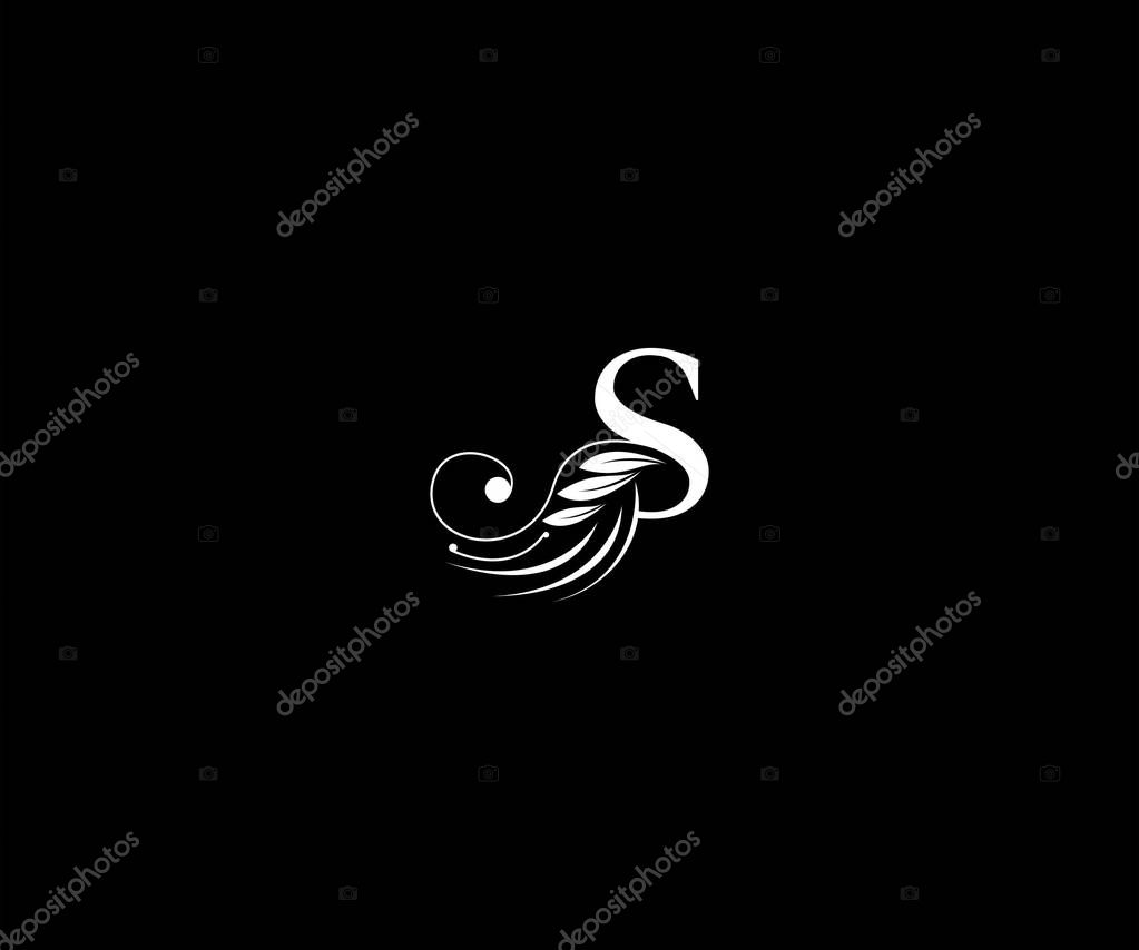 Initial S letter luxury beauty flourishes ornament monogram logo