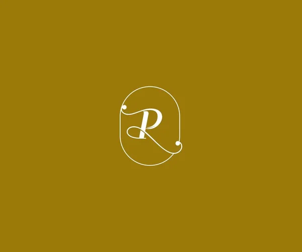 Carta Vinculada Minimalista Prestige Linha Emblema Emblema Monograma Logotipo — Vetor de Stock
