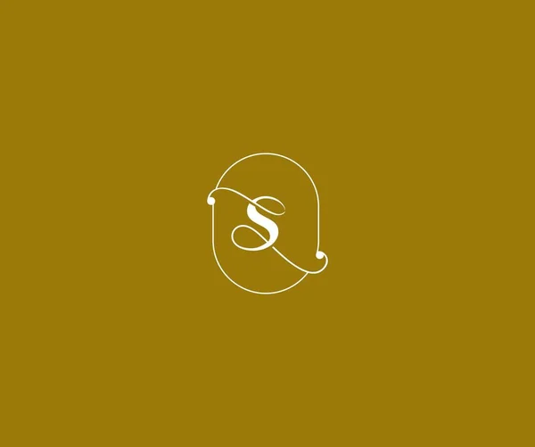 Brief Gekoppeld Minimalistische Prestige Lijn Embleem Badge Monogram Logotype — Stockvector