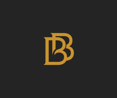 Zarif Bb Harf Bağlantılı Monogram Logo Tasarım Vektörü