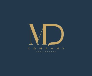 Zarif Md Mektup Bağlantılı Monogram Logo Tasarımı