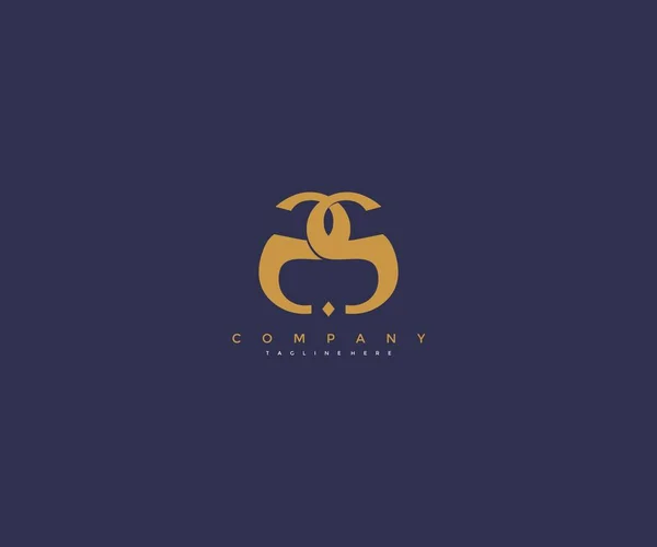 Elegante Vector Carta Linked Monogram Logotype —  Vetores de Stock