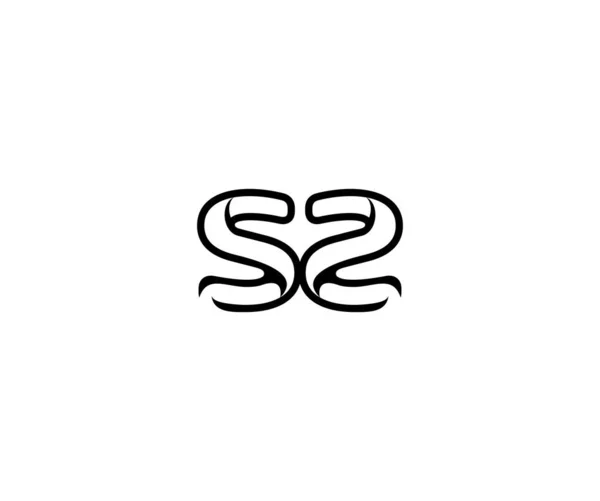 Logo Lineare Nero Concetto Elegante Lettera Iniziale — Vettoriale Stock