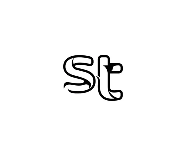 Erster Brief Stilvolles Konzept Schwarzes Lineares Logo — Stockvektor