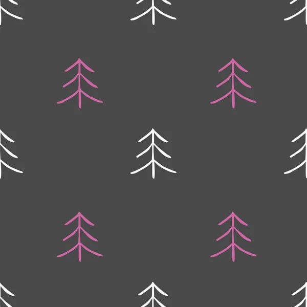 Modello vettoriale senza soluzione di continuità con alberi di Natale rosa e bianchi su t Vettoriali Stock Royalty Free