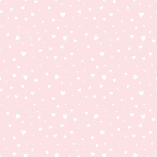 Corações brancos em rosa Valentines padrão vetor sem costura —  Vetores de Stock