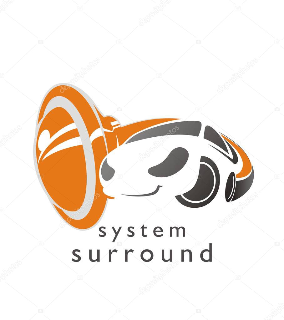 Car service symbol. Installation accessories. Excellent logo, symbol, vector sign for automotive audio services.