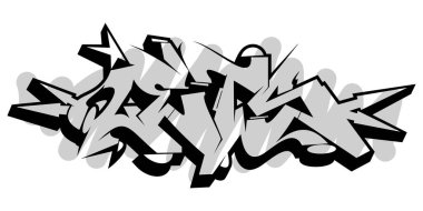 Soyut Kelime Graffiti Biçimli Yazı Tipi Harfleme Vektörü Resimlemesine İzin Veriyor